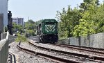 WE 6990 passes the former Star of the West Milling Co. siding.